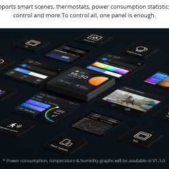 Sonoff NSPanel PRO Smart vezérlőpanel, 3,95 hüvelykes, teljes LED érintőképernyős, WiFi, Bluetooth, hőmérővel, termosztáttal, Zigbee Bridge-el, fekete