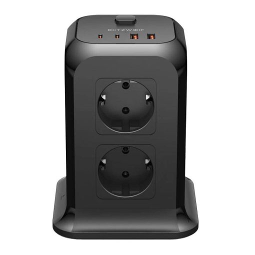 Power charger Blitzwolf with 8 AC outlets, BW-PC3, 2x USB, 2x USB-C (black)